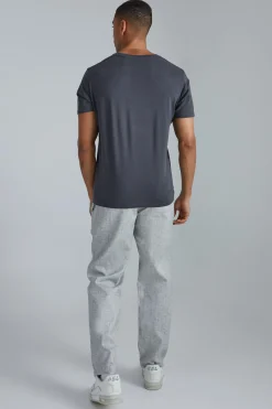 Elasticated Waistband Straight Leg Trouser | BoohooMAN UK