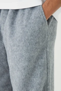 Elasticated Wide Leg Brushed Melton Trousers | BoohooMAN UK