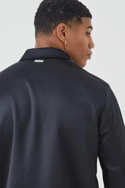 Embellished Satin Harrington | BoohooMAN UK
