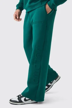 Embossed Worldwide Wide Leg Jogger | BoohooMAN UK