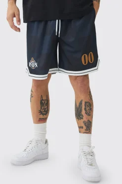 Embroidered Pique Mid Length Basketball Shorts | BoohooMAN UK