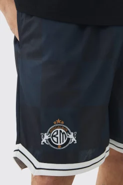 Embroidered Pique Mid Length Basketball Shorts | BoohooMAN UK
