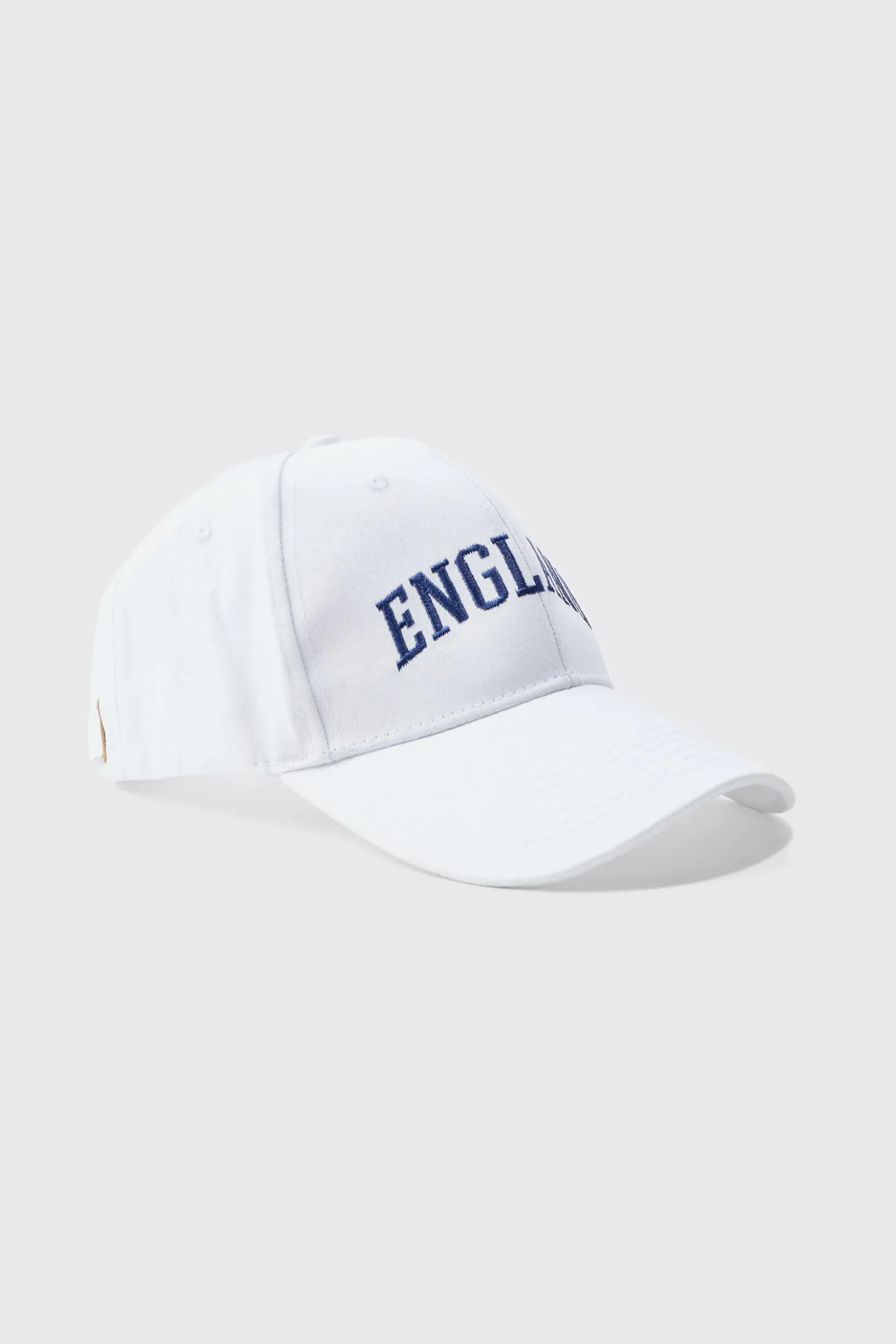 England Embroidered Cap In White | BoohooMAN UK