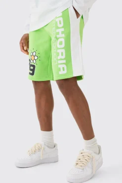 Euphoria Graphic Long Length Basketball Shorts | BoohooMAN UK