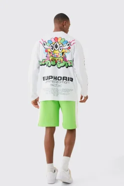 Euphoria Graphic Long Length Basketball Shorts | BoohooMAN UK
