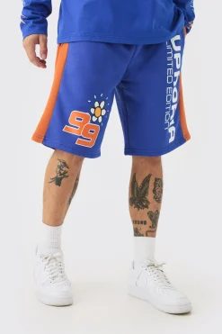 Euphoria Graphic Long Length Basketball Shorts | BoohooMAN UK
