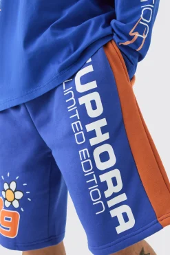 Euphoria Graphic Long Length Basketball Shorts | BoohooMAN UK