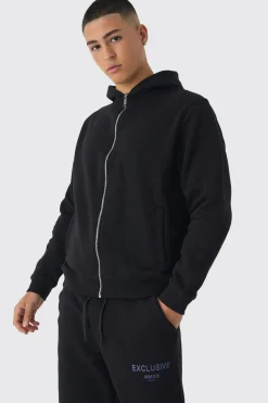 Exclusive Highbuild Print Zip Through Hooded Tracksuit | BoohooMAN UK