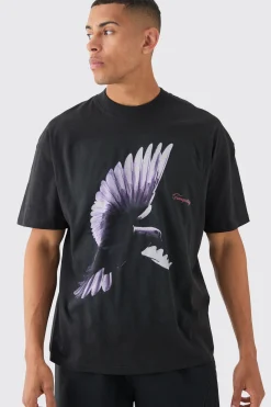 Extended Neck Dove Graphic T-shirt | BoohooMAN UK
