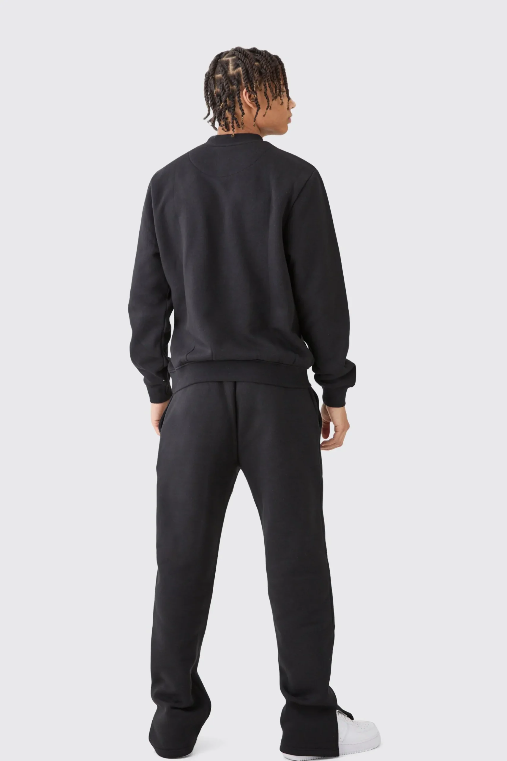 Extended Neck Split Hem Sweatshirt Tracksuit | BoohooMAN UK