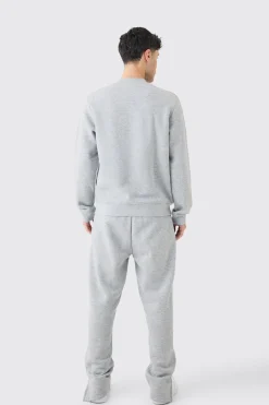 Extended Neck Split Hem Sweatshirt Tracksuit | BoohooMAN UK