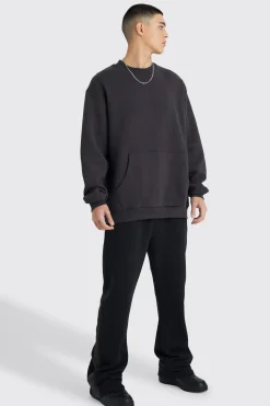 Extended Neck Sweatshirt Gusset Tracksuit | BoohooMAN UK