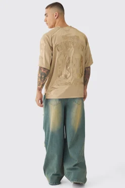 Extreme Baggy Rigid All Over Ripped Jeans | BoohooMAN UK