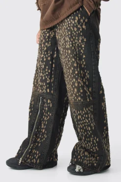 Extreme Baggy Rigid All Over Distressed Jeans | BoohooMAN UK