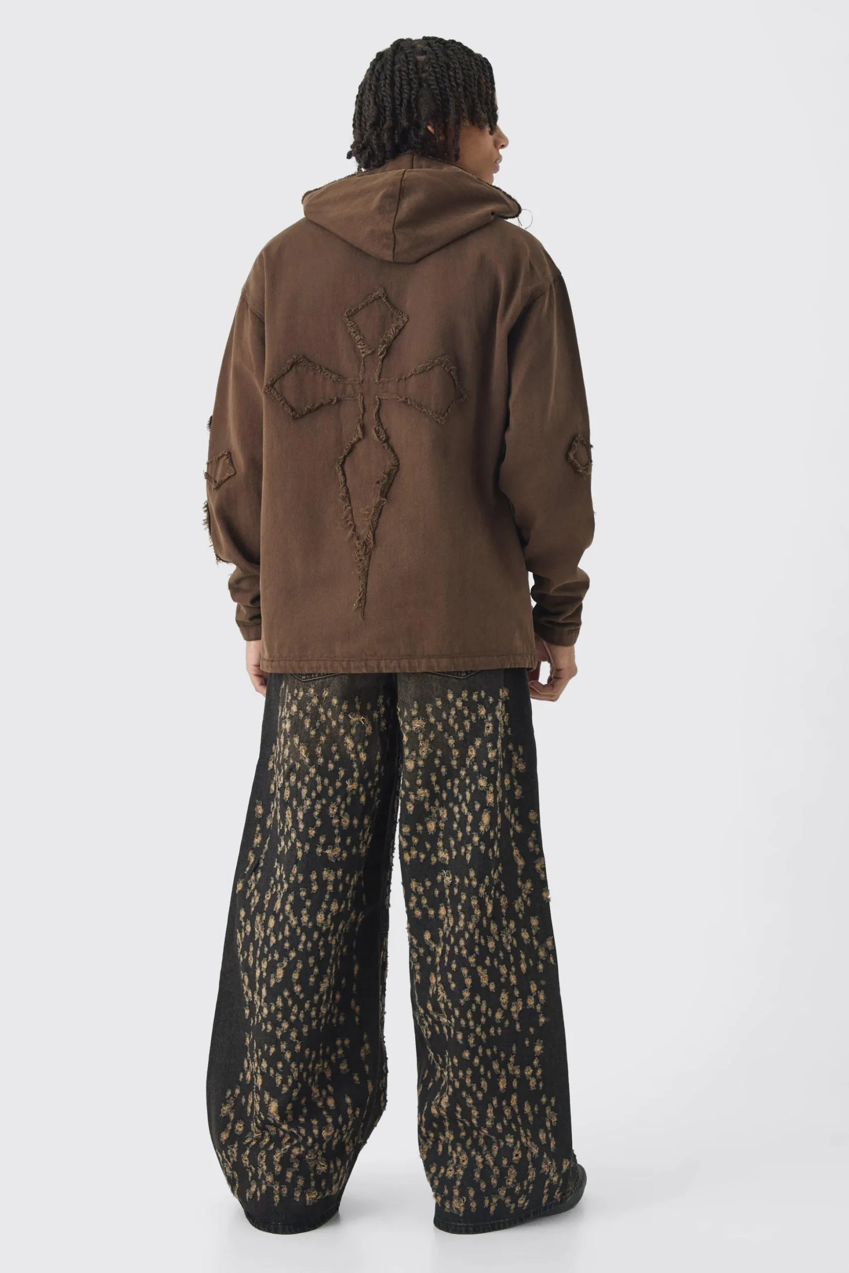 Extreme Baggy Rigid All Over Distressed Jeans | BoohooMAN UK