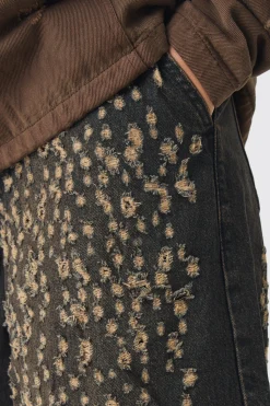Extreme Baggy Rigid All Over Distressed Jeans | BoohooMAN UK