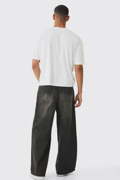 Extreme Baggy Rigid Box Ripped Jeans | BoohooMAN UK