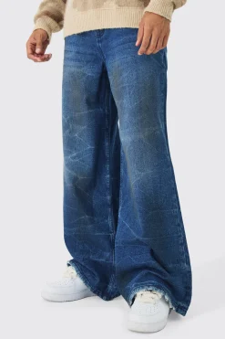 Extreme Baggy Rigid Crinkle Dirty Wash Jeans | BoohooMAN UK