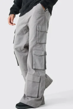 Extreme Baggy Rigid Multi Cargo Pocket Trousers | BoohooMAN UK