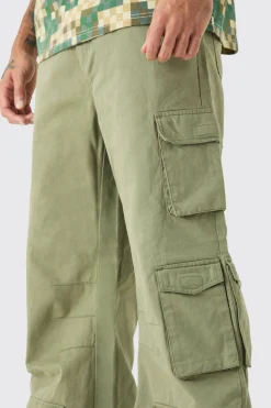 Extreme Baggy Rigid Multi Cargo Pocket Trousers | BoohooMAN UK