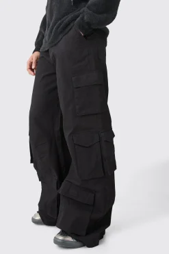 Extreme Baggy Rigid Multi Cargo Pocket Trousers | BoohooMAN UK