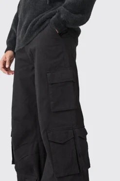Extreme Baggy Rigid Multi Cargo Pocket Trousers | BoohooMAN UK