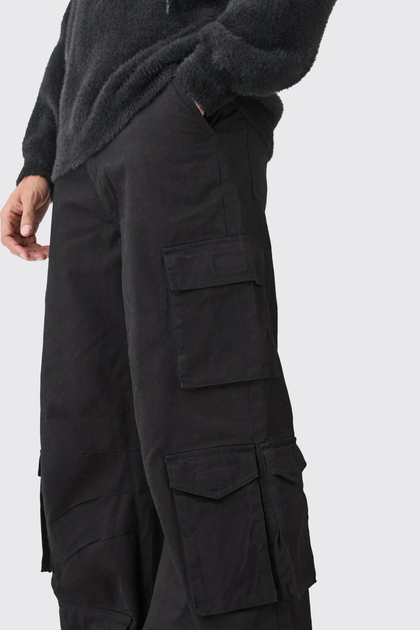 Extreme Baggy Rigid Multi Cargo Pocket Trousers | BoohooMAN UK