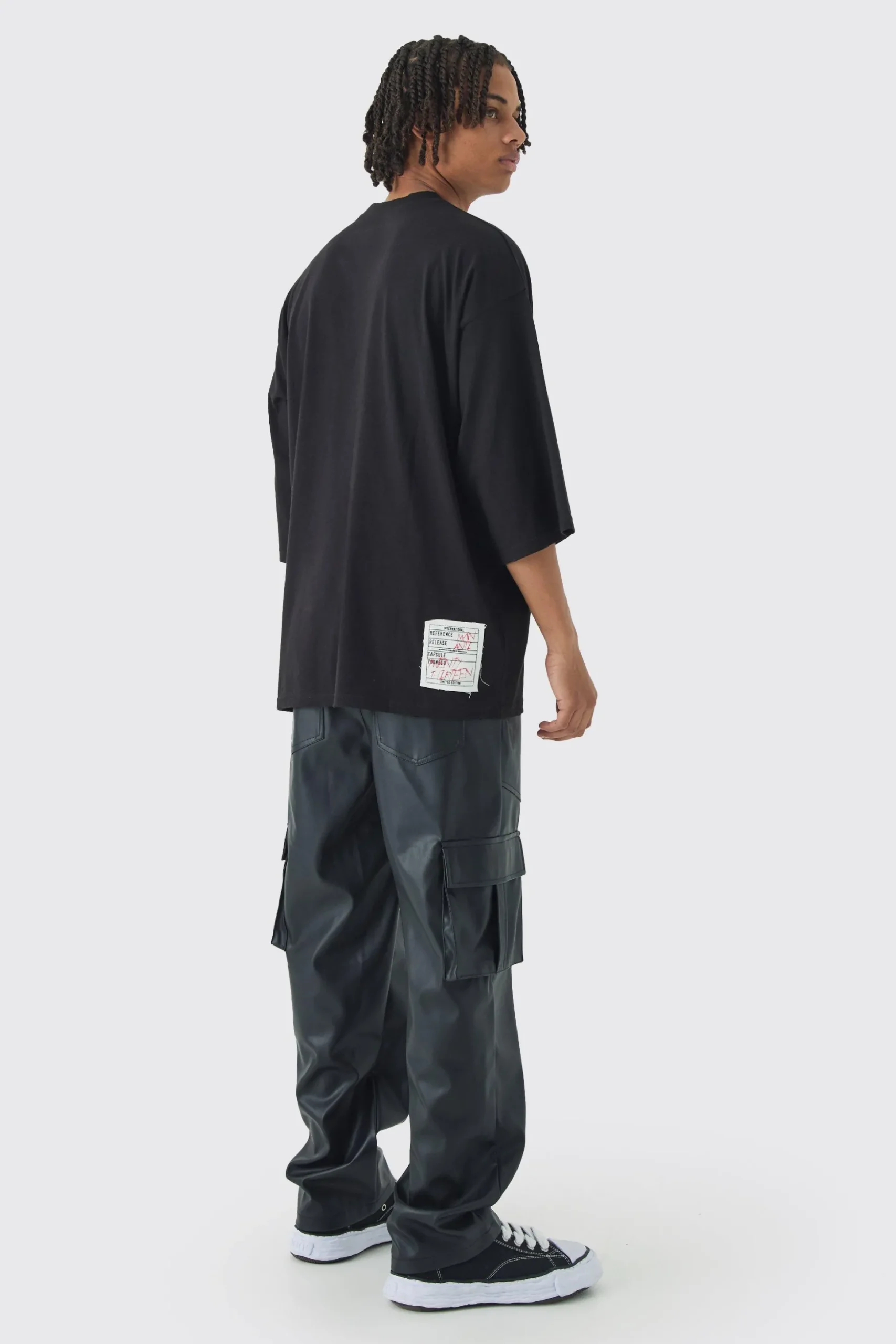 Extreme Heavyweight Oversized Metal Trim Slogan T-Shirt | BoohooMAN UK
