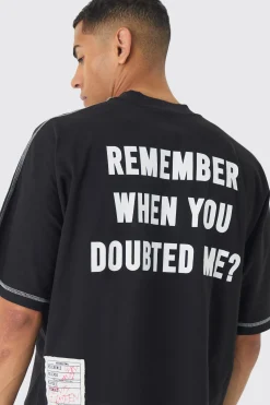 Extreme Heavyweight Oversized Boxy Heavyweight Contrast Stitch T-Shirt | BoohooMAN UK