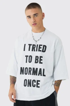 Extreme Heavyweight Oversized Slogan T-Shirt | BoohooMAN UK