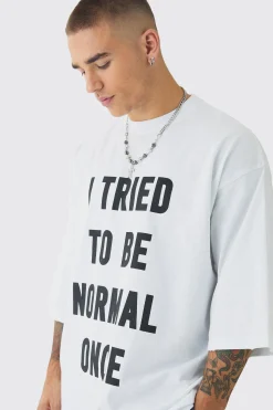 Extreme Heavyweight Oversized Slogan T-Shirt | BoohooMAN UK