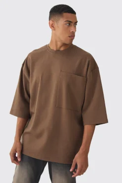 Extreme Oversized Heavyweight Interlock T-shirt | BoohooMAN UK