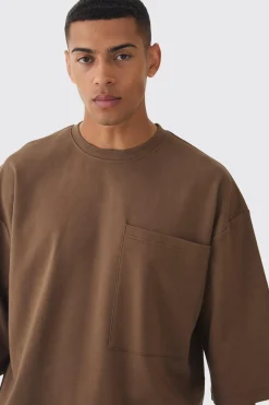 Extreme Oversized Heavyweight Interlock T-shirt | BoohooMAN UK