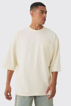 Extreme Oversized Heavyweight Interlock T-shirt | BoohooMAN UK