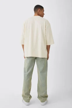 Extreme Oversized Heavyweight Interlock T-shirt | BoohooMAN UK