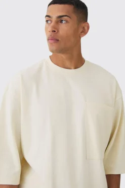 Extreme Oversized Heavyweight Interlock T-shirt | BoohooMAN UK