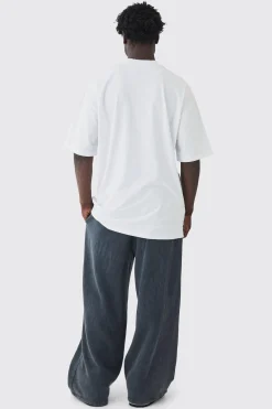 Extreme Oversized Heavyweight Washed Printed Distressed T-shirt | BoohooMAN UK