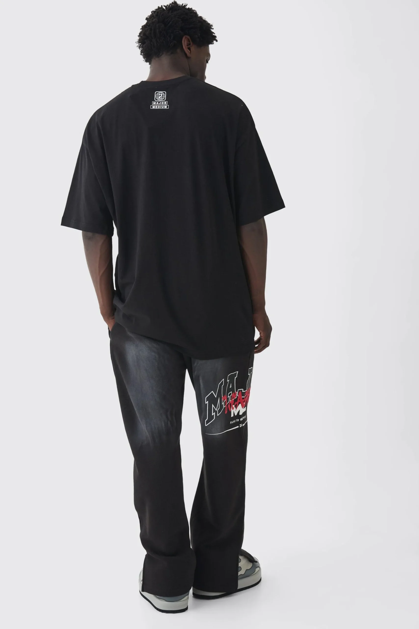 Extreme Oversized Sun Fade Puff Print T-shirt | BoohooMAN UK