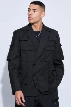 Extreme Pocket Oversized Blazer | BoohooMAN UK