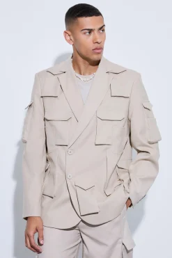Extreme Pocket Oversized Blazer | BoohooMAN UK