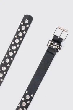 Eyelet Belt In Black | BoohooMAN UK