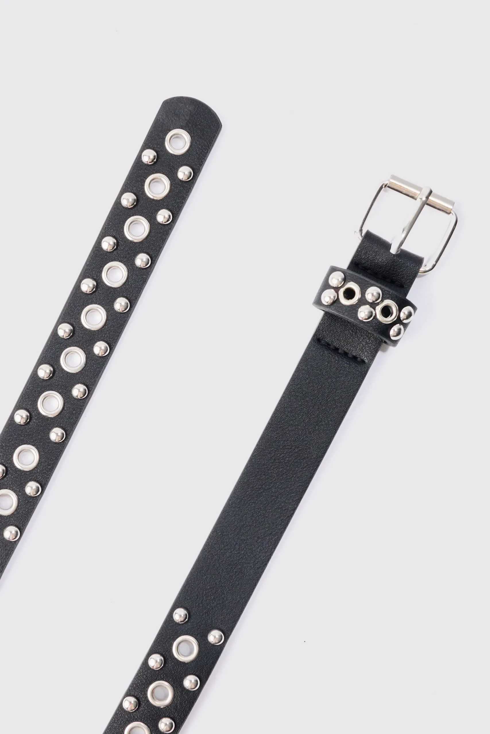Eyelet Belt In Black | BoohooMAN UK