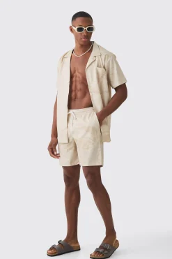 Face Graphic Shirt & Swim Short Set | BoohooMAN UK