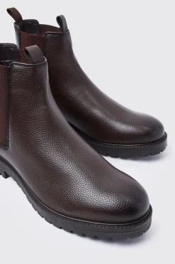 Faux Leather Chelsea Boots | BoohooMAN UK