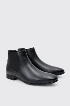 Faux Leather Chelsea Boot | BoohooMAN UK