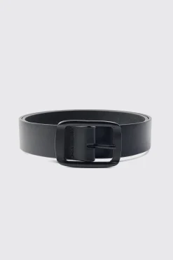 Faux Leather Matte Belt | BoohooMAN UK
