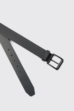 Faux Leather Textured Belt | BoohooMAN UK