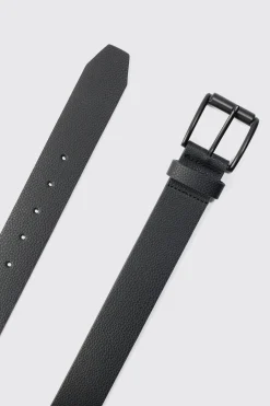 Faux Leather Textured Belt | BoohooMAN UK