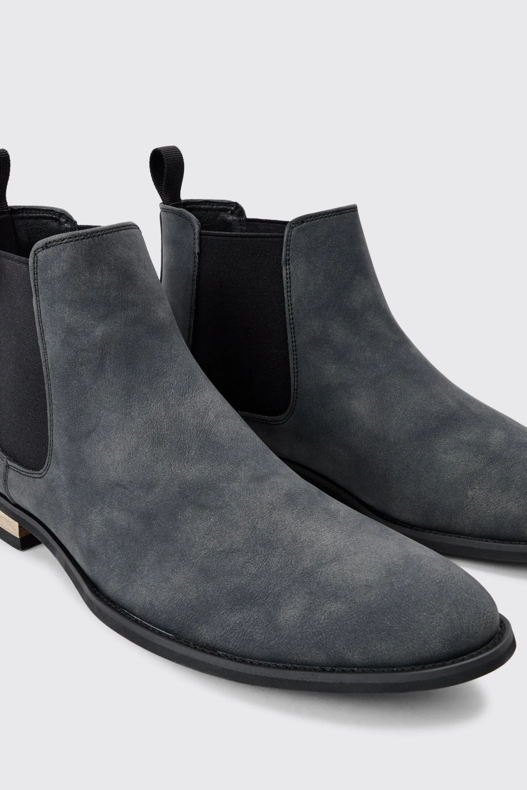Faux Suede Chelsea Boot In Black | BoohooMAN UK