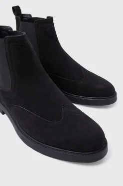 Faux Suede Chelsea Boots | BoohooMAN UK